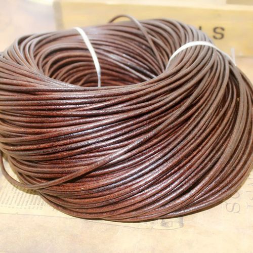 3m-String Rond En Cuir De Vache,2mm,4 Documents,Blanc,Noir,Ulpour Bijoux De Direction - Type Brown