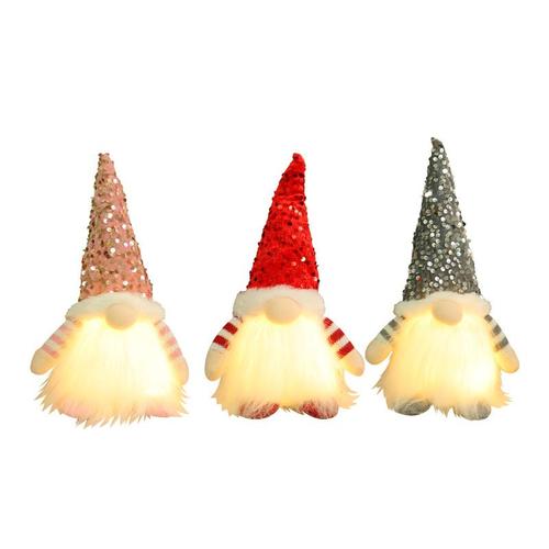 3Pc Gnome De Noel Lumineux,Lutin Farceur De Noel En Peluche,Lutin De