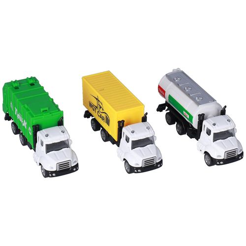 3pcs 1 :50 Camion  Ordures Modles Ensemble En Alliage En Plastique Assainissement Camions-Citernes Jouet Ensemble Pour Enfants 3-6 Ans