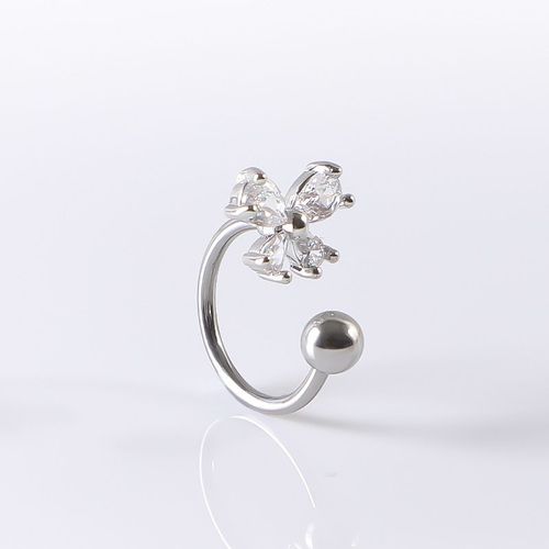 3pcs Bague  Lvres En Zircon Pour Fille Sexy, Bijoux Clignotants En Acier Titane, Mignon, Doux, Vent, Cartilage D'oreille, Ongle-Arc-1.2*8