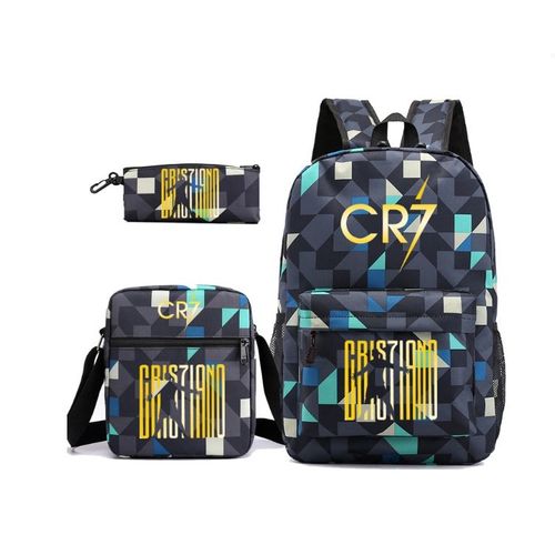 3pcs Cr7 45cm(17.7 Pouce) Sac  Dos Sacs  Bandoulire Sac  Crayons Grande Taille Impermable Pour College Voyage Garcon Ado Model 16