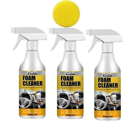 3pcs Intrieur De Voiture Mousse Nettoyant Sige Ciel Ciel Tableau De Bord Sans Eau Spray Dlimination Des Taches - Pengj