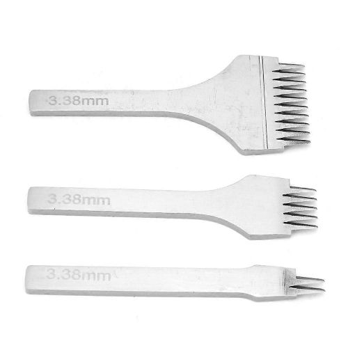 3pcs Travail  La Main En Cuir Pro Stitch 2.7/3.0/3.38/3.85mm En Cuir Ciseau Trou Poinon Outil (3.38mm)