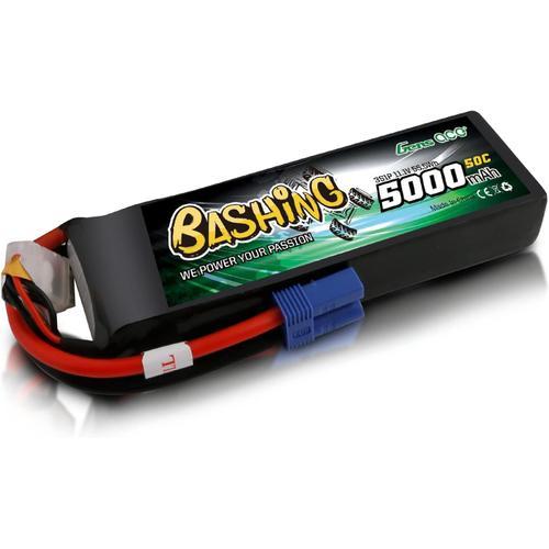 3s Lipo Batterie 5000mah 11,1v 50c 3s Bashing Rc Batterie Avec Connecteur Ec5,Pour La Plupart Des Voitures Rc  L'chelle 1/8, 1/10