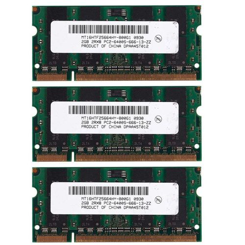 3X 2 GO DDR2 PC2-6400 800MHz 200Pin 1.8V Ordinateur Portable Mmoire SO-DIMM Cahier RAM