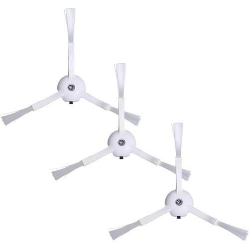 3X Brosse Latrale Et Vis De Remplacement, Compatible Avec L'Aspirateur Robot Xiaomi 1S, S50, S51, T7, T7+, T7S, T7S+ / Roborock S5, S5 Max, S6, S6 Max, S7, S8 | Couleur Blanc[CLE150898]