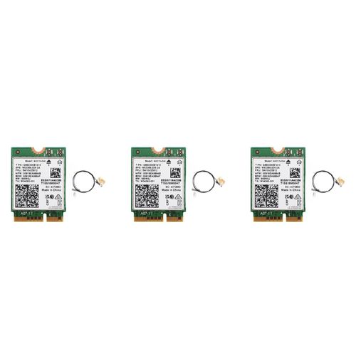3X Carte Wifi Rseau Sans WiFi 6E AX211NGW Tri Bande 2.4G/5G/6Ghz pour Bluetooth 5.2 AX211 M.2 CNVio Windows10