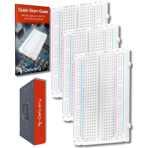 3X MB-102 Mini Breadboard 400 Pin avec 4 Barres d'alimentation Compatible avec Arduino et Raspberry Pi incluant Un E-Book!.[V489]