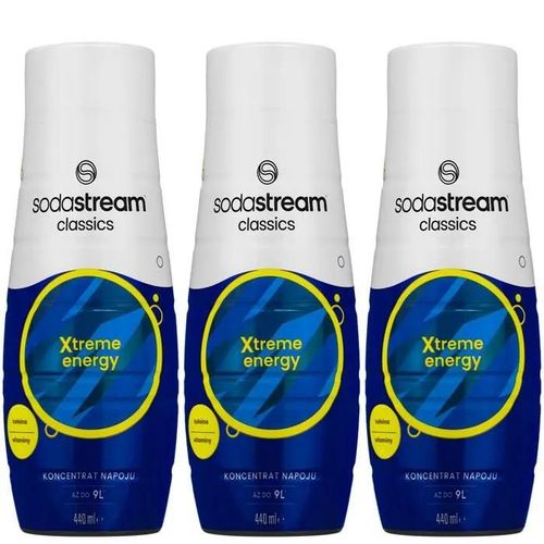 3x Sirop Pour Sodastream Xtreme Energy 440ml