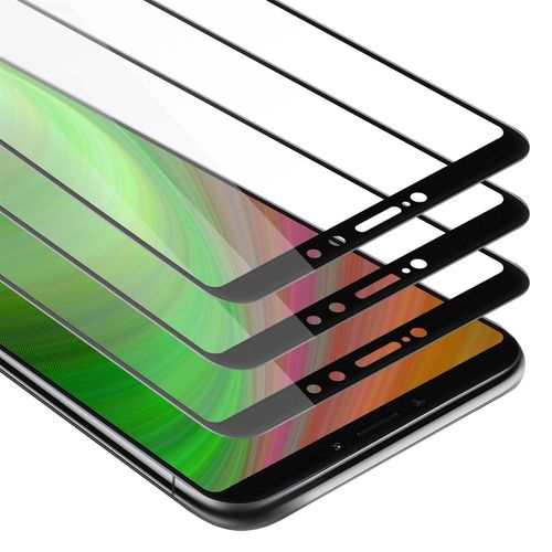 Cadorabo 3x Plein cran Film De Protection Compatible Avec Xiaomi Mi Max 2 En Transparent Avec Noir - 3x Verre De Protection D'cran Durci (Tempered) D'une Duret De 9h Avec 3d Touch