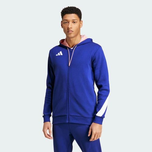 Veste  Capuche Entirement Zippe quipe De France Adidas - Semi Lucid Blue - 3xl