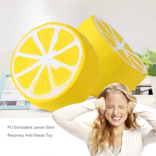 4.3 Jumbo PU Soft Slow Rising Squishy Parfume Breloques Squeeze Lemon Stress Relief Toy (Jaune)
