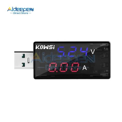 4-30V 6.5ABleu Rouge - Dtecteur de charge de tension USB 3 7.5V 0 2.5A, double sortie rouge + bleu, testeur, voltmtre de batterie, ammtre, chargeur, dr.