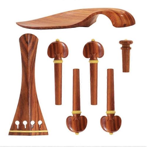 4/4 Kit De Violon Pleine Grandeur Accessoires De Violon Pinces Violon Peg Queue Chin Rest End Pin (4/4)