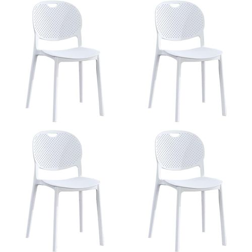 4 Chaises De Cuisine Chicote | 80 X 40 X 55 - Blanc | Moderne Et Fonctionnel Pour N'importe Quel Espace | Dcouvrez Notre Chaise Blanche Avec Un Design Minimaliste Et Ergonomique.[G735]