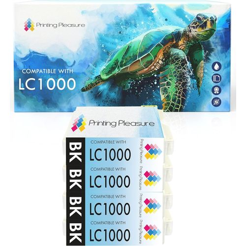 4 Compatibles Lc1000 Lc970 Cartouches D'encre Pour Brother Dcp-130c Dcp-135c Dcp-150c Dcp-260c Dcp-330c Dcp-350c Dcp-357c Dcp-540cn Dcp-560cn 770cw Fax-2840 Mfc-465cn - Noir, Grande Capacit