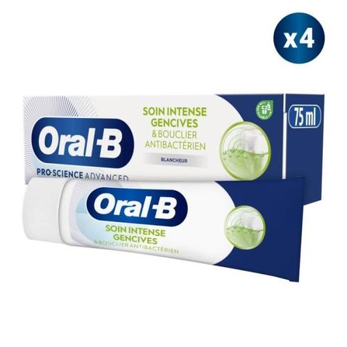 4 Dentifrices Oral-B Soin Intense Gencives Et Bouclierantibactrien Blancheur 75ml