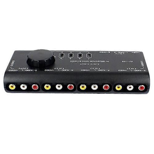 4-en-1 Out Av Rca Switch Box Av Audio Video Switcher 4 Way Splitter, Amplificateur Multiple Display Sho