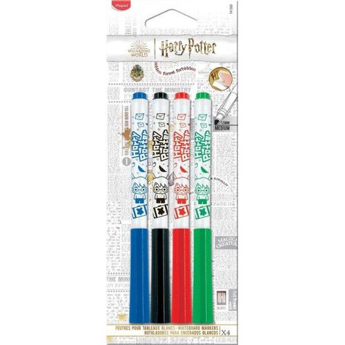 4 Feutres Effaables Pour Ardoise Tableau Blanc - Harry Potter - 4 Couleurs - Maped
