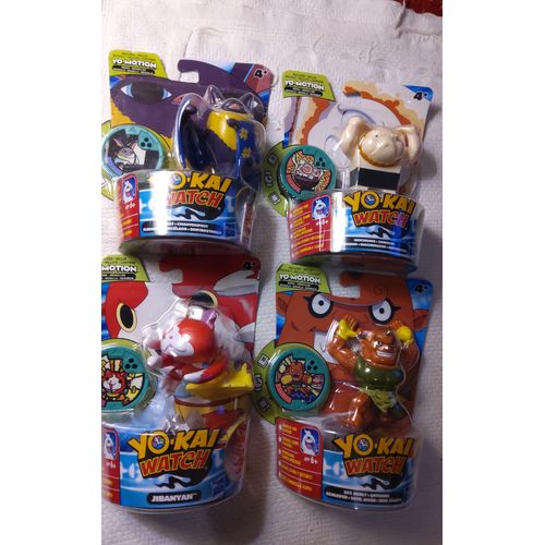 4 Figurines Porte Medaillon Yo Kai Watch Yo Motion Yokai Avec Medaillons