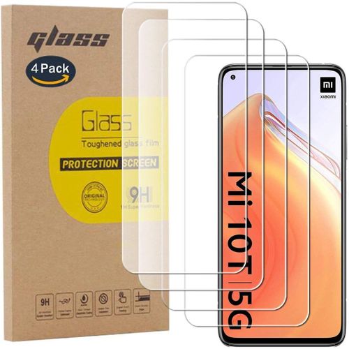 4 Films En Verre Tremp 0.26mm Pour Xiaomi Mi 10t 5g/10t Pro - 9h Anti-Rayures, Ultra Fin, Sensibilit Tactile, Bord 2.5d Sans Bulles (4 Pack + Accessoires)