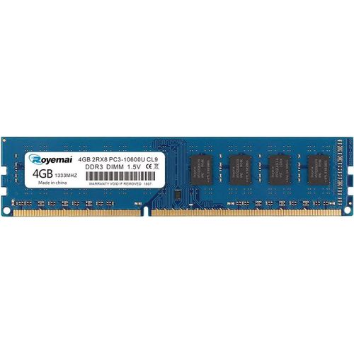 4 Go DDR3 10600 1333 PC3-10600U RAM 2Rx8 240 Broches Dimm CL9 1,5 V Module de mmoire RAM de Bureau