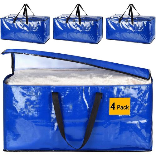 4 Pack Extra Grandes Botes De Rangement Robustes Avec Couvercles, Grandes Botes De Dmnagement Solides Pour Maison, Bote De Dmnagement, Sacs De Dmnagement, Sacs De Rangement Sous Vid[L434]