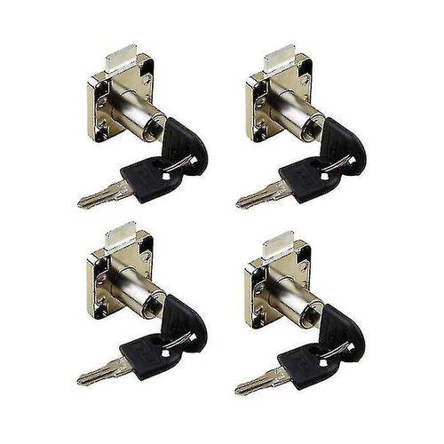 4 Pack Furniture Lock Zinc Alloy Cam Security Lock Keyed Alike Cylinder Cupboard Drawer Lock With 8 Keys For Door