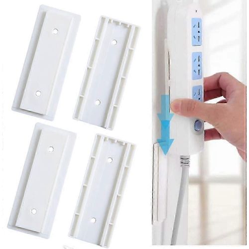 4 paires de fixateurs de montage mural auto-adhsifs pour multiprise, support mural de bureau pour multiprise, support de support le plus simple pour multiprise, routeur WiFi
