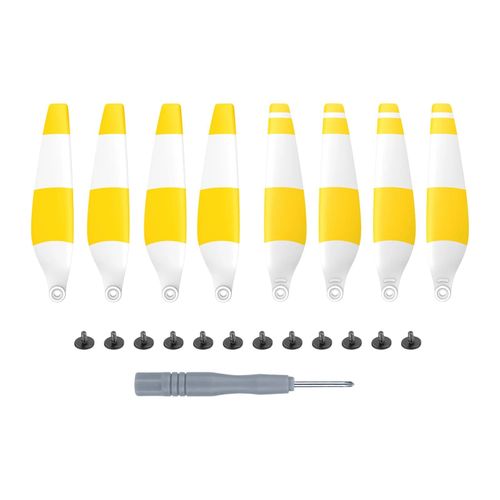 4 Paires Jaune Blanc - Hlice De Remplacement Pour Dji Mini 3 Pro,Hlices De Drone Lgres, Kit De Capuchons De Moteur