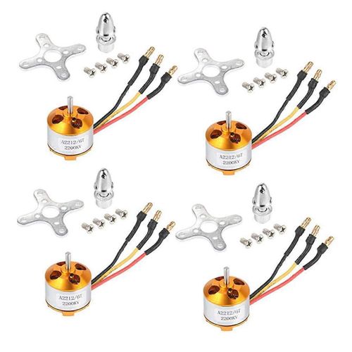 4 Pcs 2212 2200KV Moteur sans balais avec supports 6T pour bricolage RC avion avion multi-coptre quadricoptre