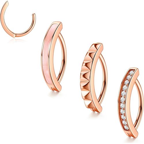 4 Pcs Clicker Anneau De Nombril 14g Acier Chirurgical Piercing Nombril Pour Femmes Simple Inverse Anneau De Barbell Nombril Corps Piercing Bijoux