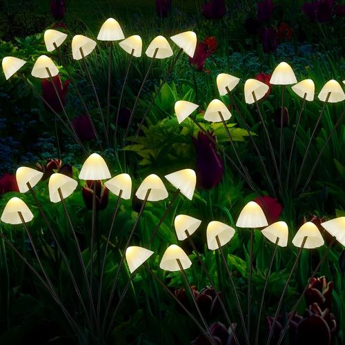 4 PiCes 8 Led LumiRe De Jardin Solaire, LumiRes Solaire De Jardin Champignon ExtRieur Lampes Solaires DCoratives,Etanche Ip65 Lampe Solaire Exterieure Pour AllE Terrasse Jardin