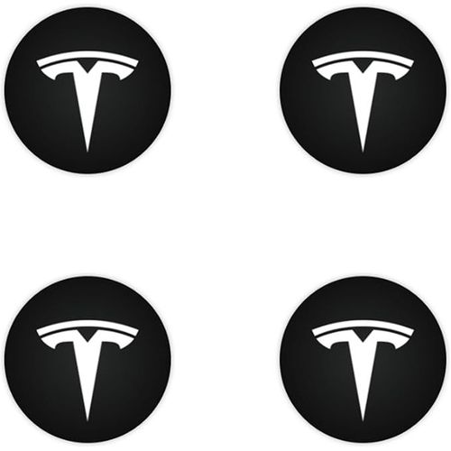 4 Pices (Blanc/Noir Mat)Capuchon Central Pour Kavanic Tesla Model Y Model 3 Modification Enjoliveur