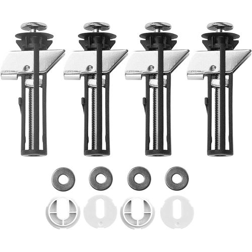 4 Pices Fixations Abattant Wc Vis,Toilet Seat Fixings En Acier Inoxydable Avec Rondelles,Universel Vis De Fixation Wc De Rechange Sige De Boulons  Expansion Facile  Installer