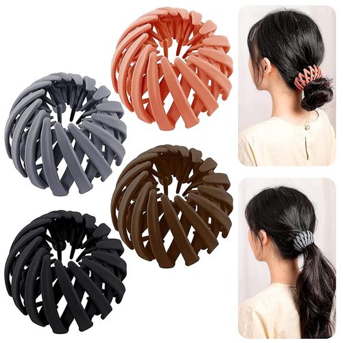 4 Pices Oiseaux Nid Pince  Cheveux Mat Nid DOiseau En Forme De Porte-Cheveux Vintage Gomtrique Rtractable Boucles De Cheveux Extensible Porte-Queue De Cheval pingle  Cheveux Curling I