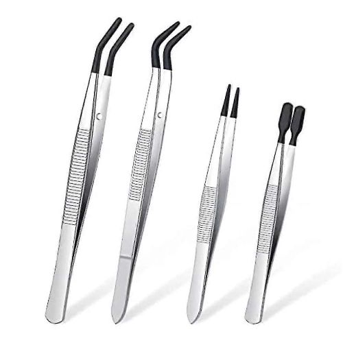 4 Pices Pinces Set Avec Embouts En Caoutchouc Pinces  piler Enduites De Pvc, Pincettes  Pointe Fine En Caoutchouc Frotter