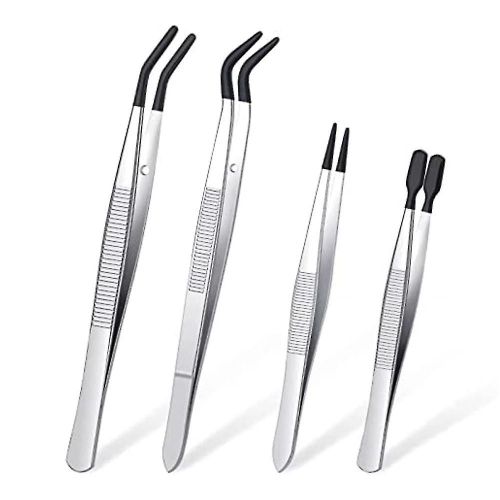 4 Pices Pinces Set Avec Embouts En Caoutchouc Pinces  piler Enduites De Pvc, Pincettes  Pointe Fine En Caoutchouc Frotter