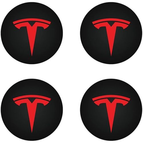 4 Pices (Rouge/Noir Mat)Capuchon Central Pour Kavanic Tesla Model Y Model 3 Modification Enjoliveur