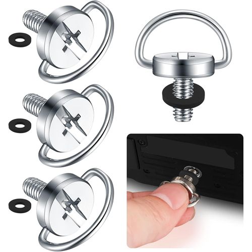 4 Pices Vis de Fixation avec Anneaux en D, M4 Vis de Montage avec D-Ring en Acier Inoxydable Compatible avec Tlcommande DJI Mini 3 Pro RC, Trpied D'appareil Photo, Plaque de Dgagement Rapide