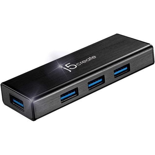 4-Port USB Type-A 3.0 Data Hub avec Adaptateur d'alimentation 15W pour Mac,MacBook,Windows,Laptop,Linux | (JUH340)