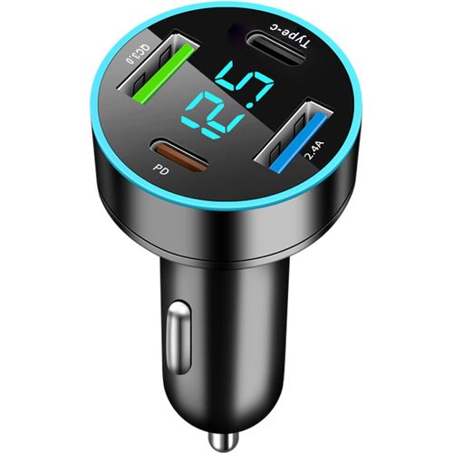 4 Ports Chargeur Voiture Allume Cigare Usb, 53w Chargeur Allume Cigare Usb Rapide Double Pd & Qc3.0 Prise Allume Cigare Usb Avec Led Voltmtre, Compatible Avec Iphone, Android, Sam[Php52506927]