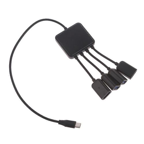 4 ports USB Type C Hub Extensions Adaptateur rpartiteur USB C vers 4 Hub USB 2.0