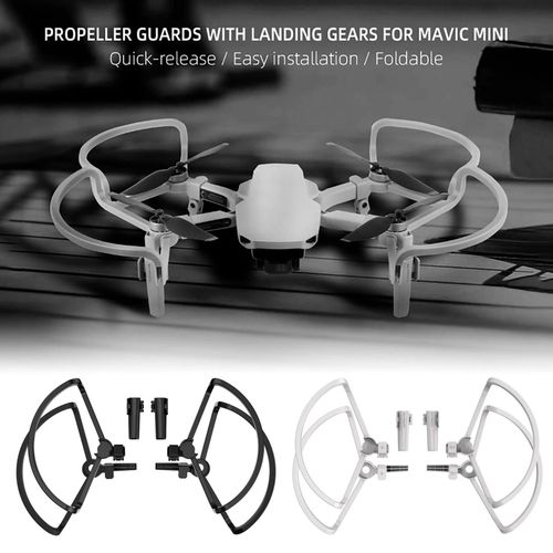 4 Protections D'hlice Pliables Avec Train D'atterrissage lvateur Pour Dji Mavic Mini_Grey
