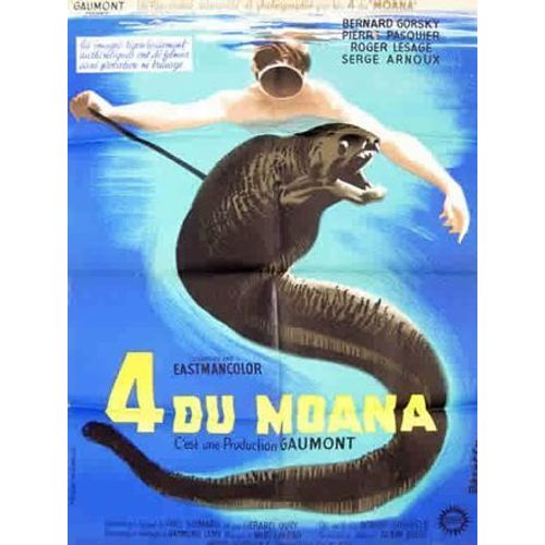 4/Quatre Du Moana -Vritable Affiche De Cinma Plie - Format 60x80 Cm - De Serge Arnoux Bernard Gorsky Pierre Pasquier Roger Lesage Avec La Voix De Grard Oury -1959