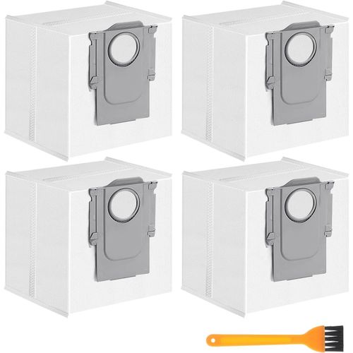 4 Sacs  Poussire pour Roborock T8/Q7/Q7Max/Q7Max+/G10S/G10SPRO/S7 MAXV Ultra Pro+, Sacs D'aspirateur de Rechange pour Aspirateur Roborock, Aspirateur Accessoires