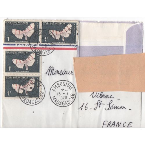 4 Timbres Rpublique Malgache Madagascar 1960 Yvert Et Tellier N344 Chionaema Pauliani 1f Oblitrs 