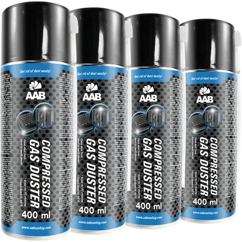 4 x AAB Bombe Air Sec 400ml,Bouteille Air Comprim,Nettoyage des Ordinateurs,Dpoussirant en Spray,Enlever la Poussire,Sans Odeur Arosol,Computer Cleaner,Informatique Matriel