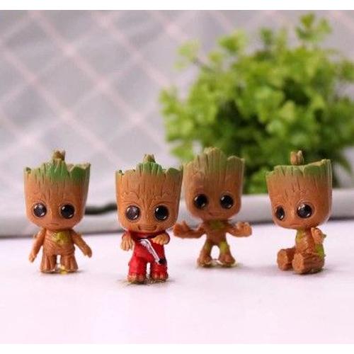 4x Figurines Des Gardiens De La Galaxie Ensemble Marvel Bb Groot Arbre Homme Avengers Jouet Miniature Dcoration De Voiture