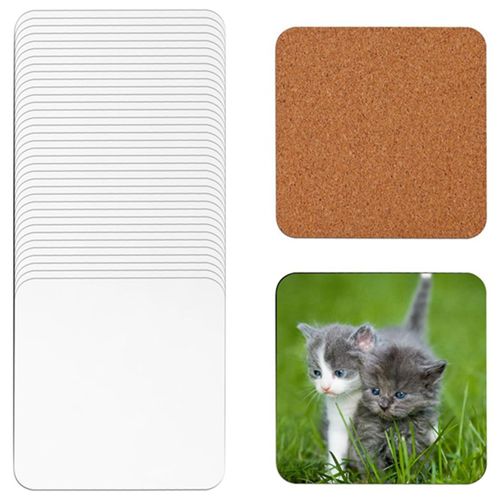 40 Dessous De Verre Carrs Par Sublimation, Dessous De Verre En Carton, Dessous De Verre En Panneau Dur Mdf 4 X 4 Pouces, Dessous De Verre En Bois Mdf
